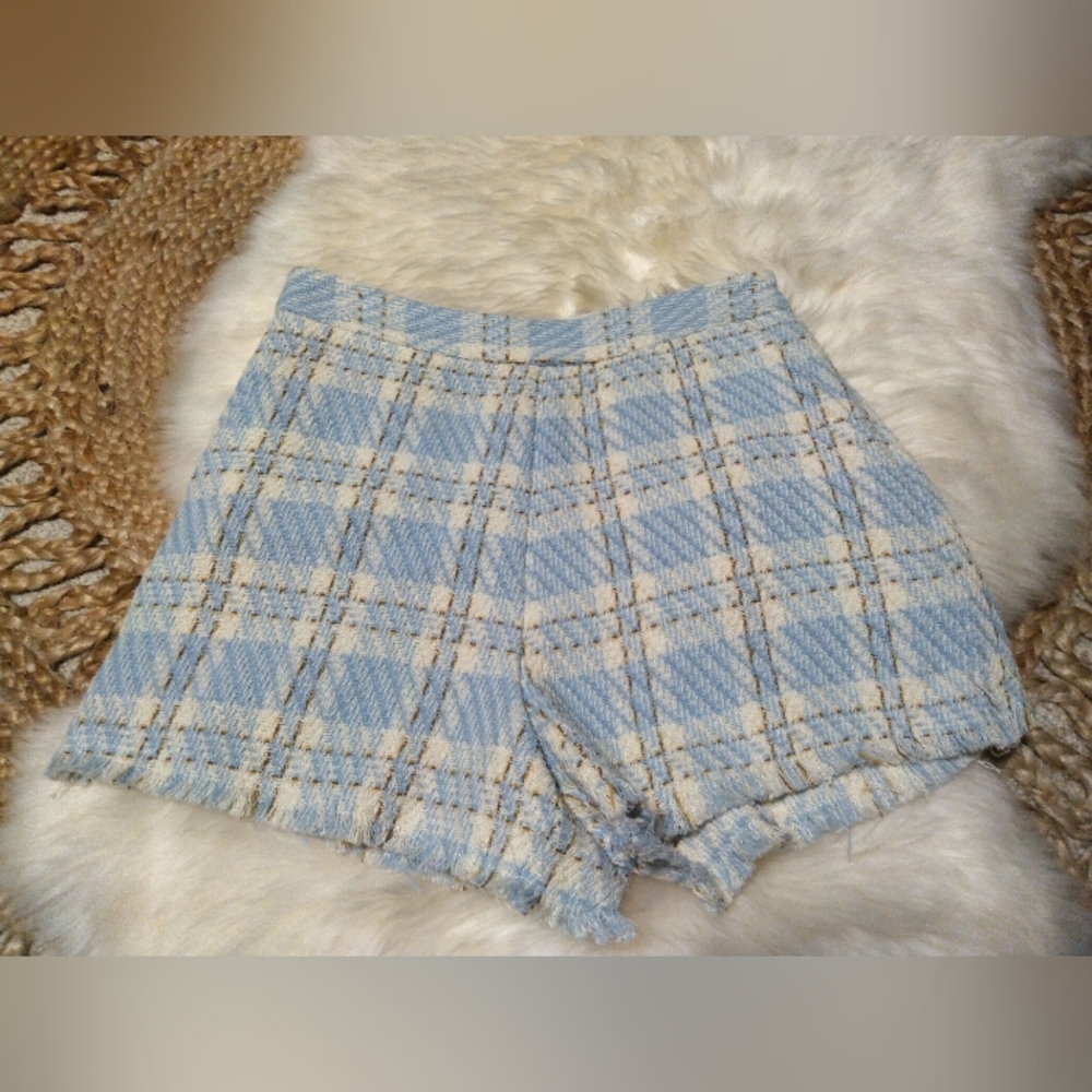 Endless Rose tweed shorts with frayed hem size small